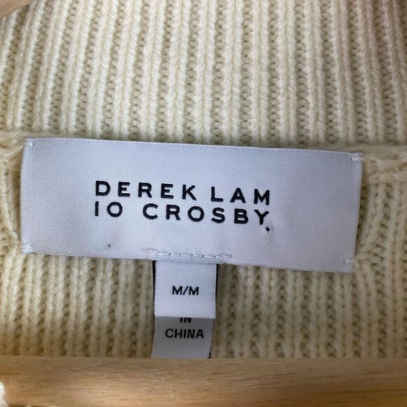 Derek Lam 10 Crosby Wool Mock Neck Puff Sleeve Sweater - Picture 3 of 6